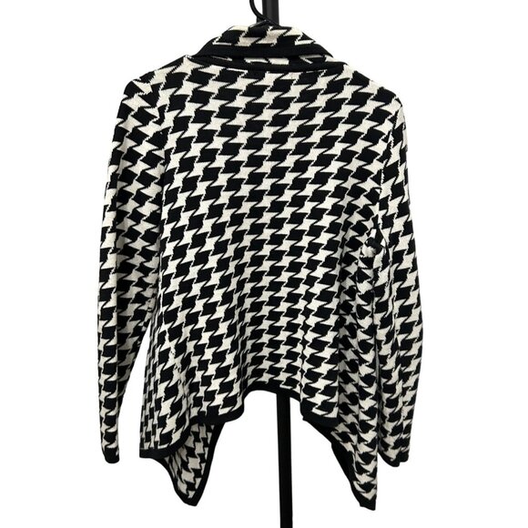 Style & Co. Houndstooth Open Front Cardigan Sweater Sz M - Picture 2 of 9
